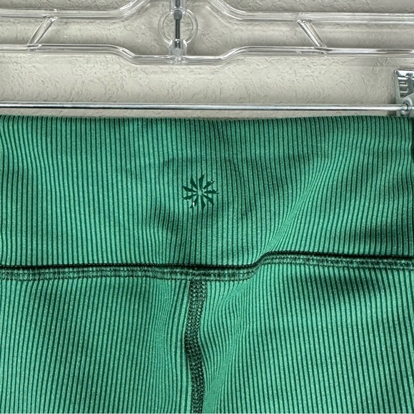 Athleta Girl Green High Rise Rib Ribbed Chit Chat Tights Leggings Size Large 12 - Picture 3 of 5